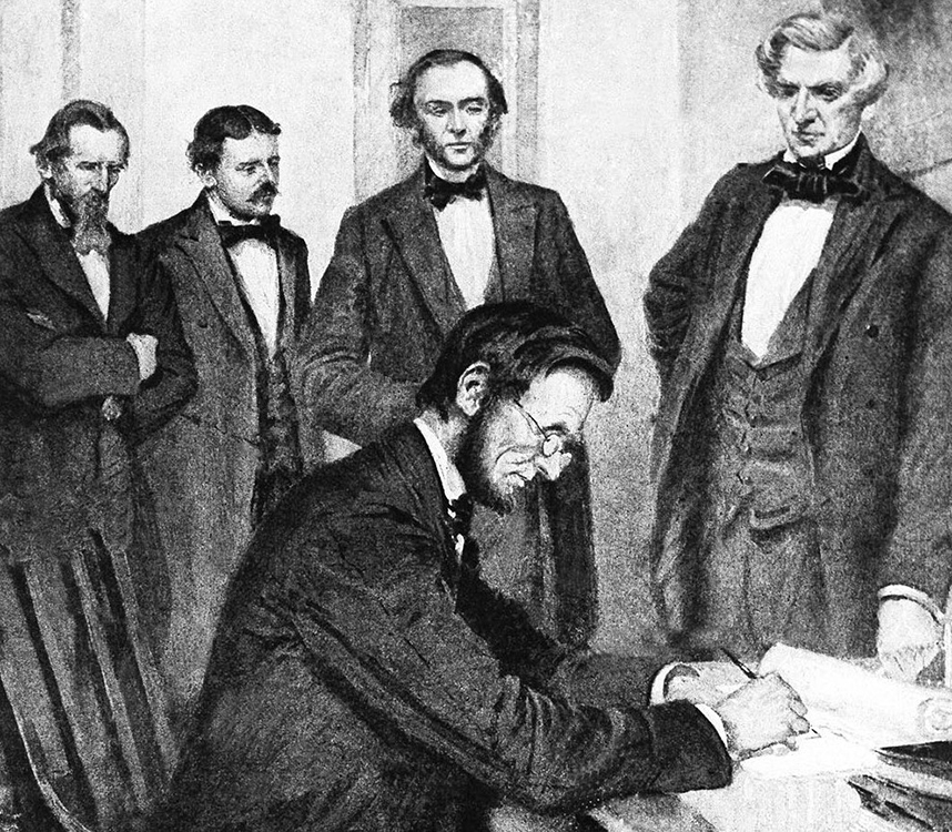 Lincoln signs emancipation